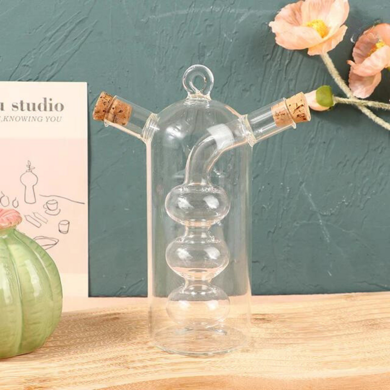 Kitchen Storage Sealed Bottles, Double-layer 2-in-1 For Oil and Vinegar