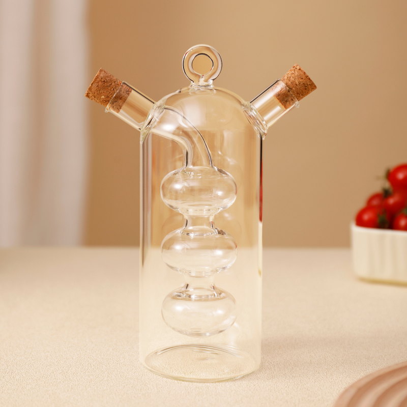 Kitchen Storage Sealed Bottles, Double-layer 2-in-1 For Oil and Vinegar