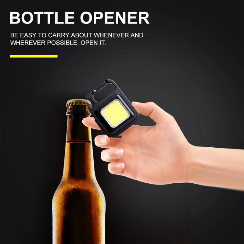 Mini Led Torch Flashlight Lumens Cob Rechargeable Keychain