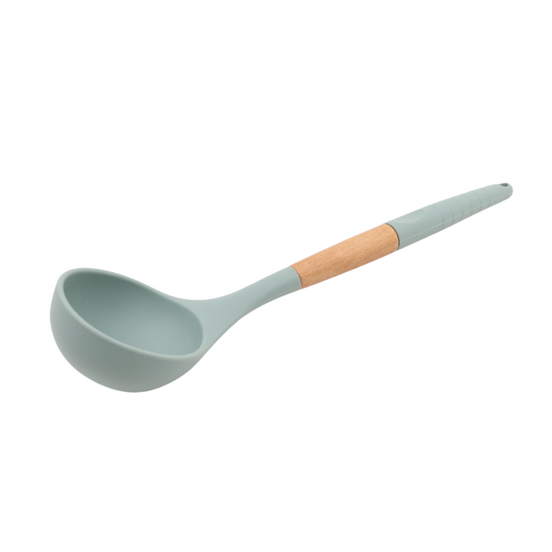 Silicone Serving Ladle With Wooden Handle