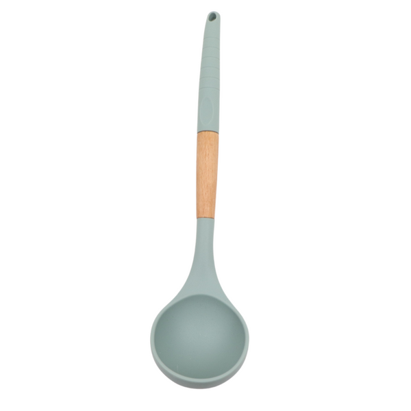 Silicone Serving Ladle With Wooden Handle