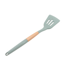 Silicone Serving Skimmer With Wooden Handle