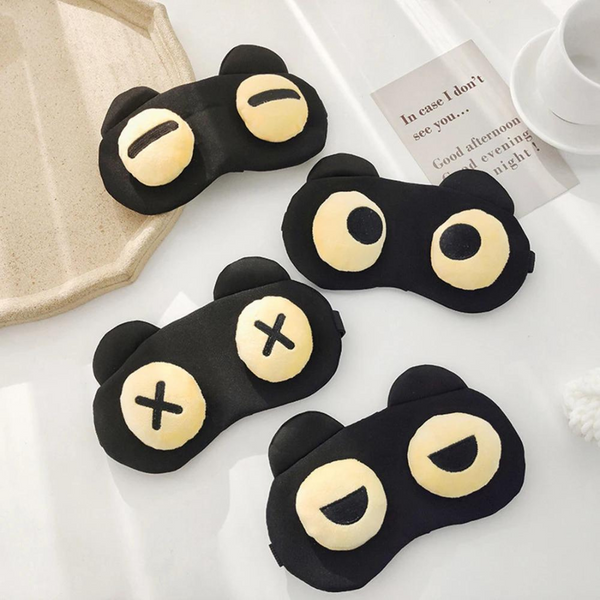 Soft Cute Cartoon Black Sleep Eye Mask