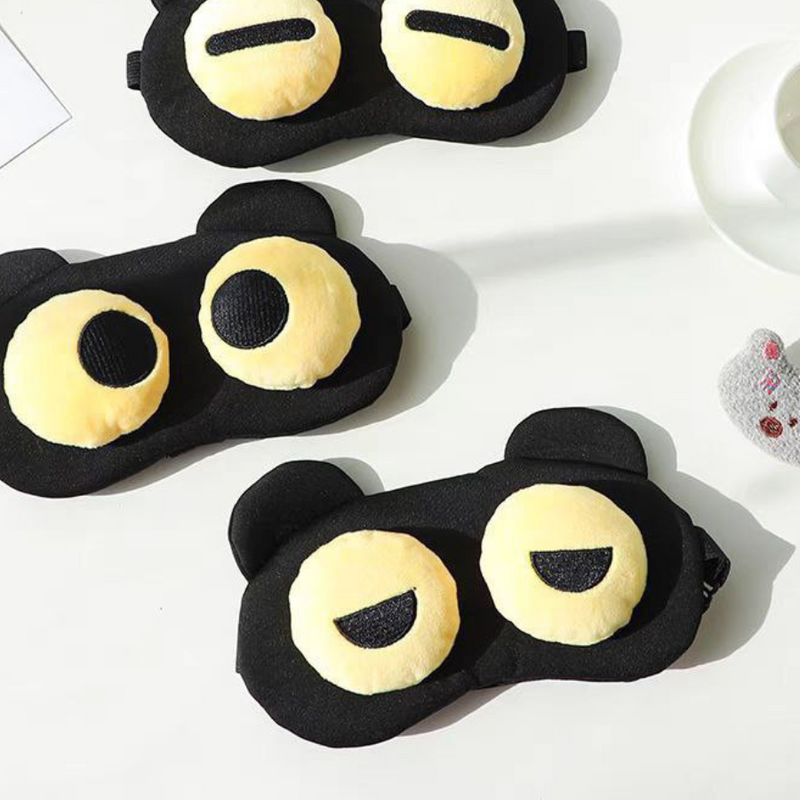 Soft Cute Cartoon Black Sleep Eye Mask