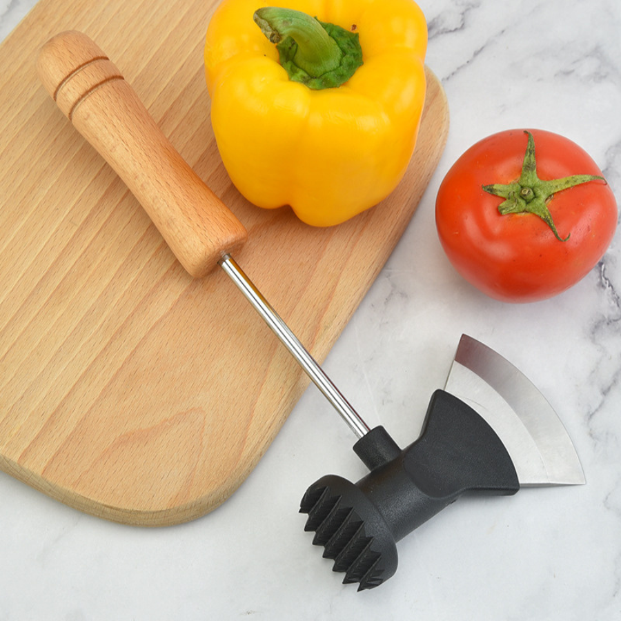 Meat and Vegetables Axe With Hammer and Wooden Handle