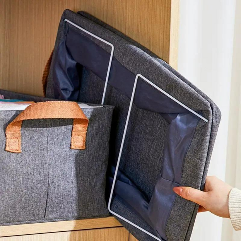Folding Clothes Storage Box - Grey