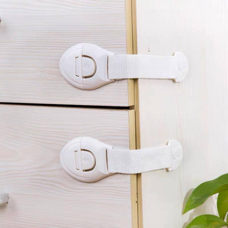 Secure white latch lock for keeping kids safe