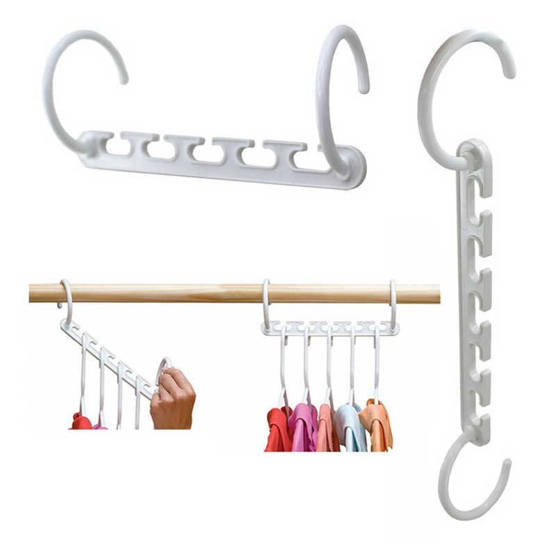 8 Pieces - Plastic White Wonder Hangers