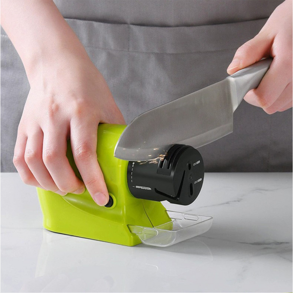 Swift Sharp - The Incredible Cordless Motorized Knife Sharpener - Green - Work With Batteries