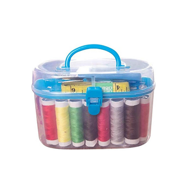 Portable Medium Sewing Box with Needle and Thread Set