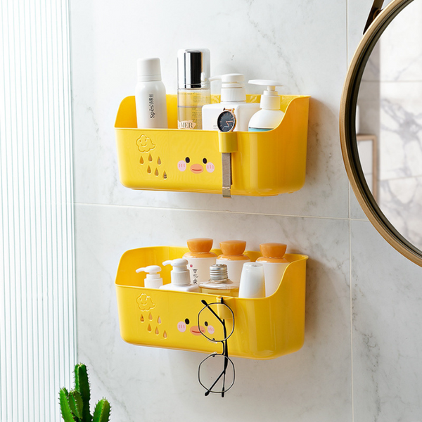Yellow Duck Shape Multi Uses Storage Rack For Bathroom and Kitchen - 1 Piece