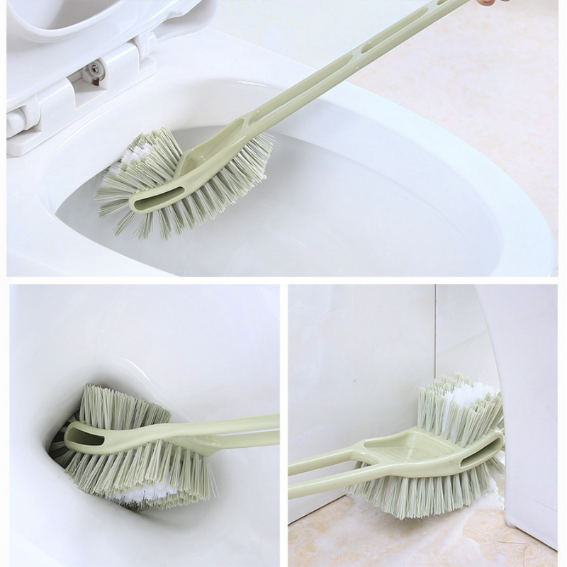 Hard Plastic Long Curved Head Toilet Cleaning Brush - Random Color Variety - 1 Piece