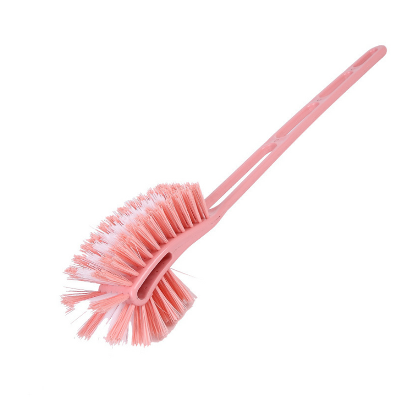 Hard Plastic Long Curved Head Toilet Cleaning Brush - Random Color Variety - 1 Piece