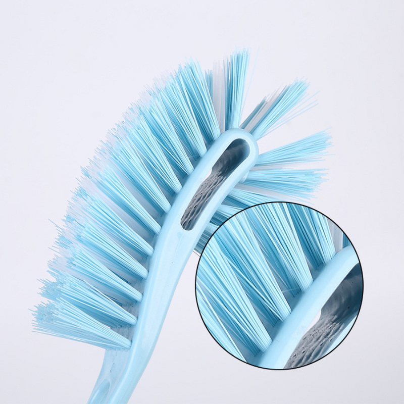 Hard Plastic Long Curved Head Toilet Cleaning Brush - Random Color Variety - 1 Piece