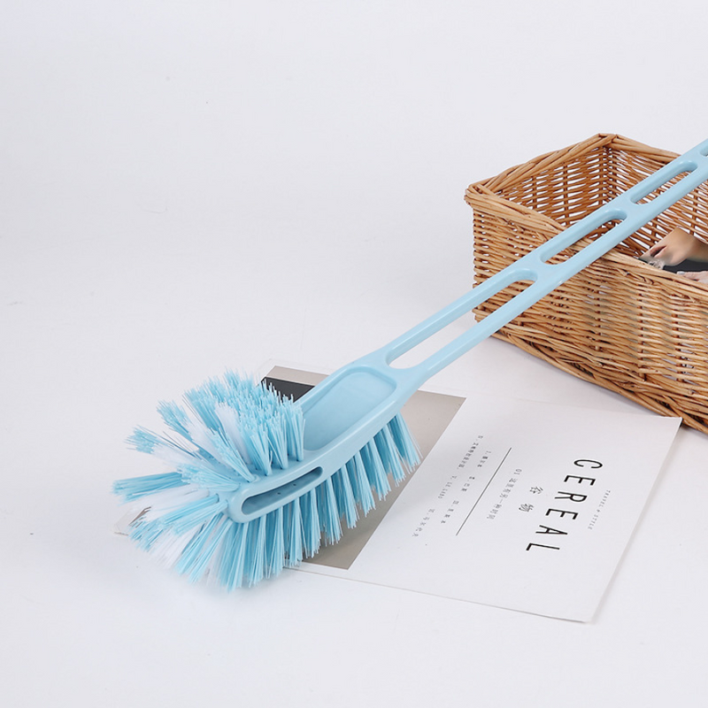 Hard Plastic Long Curved Head Toilet Cleaning Brush - Random Color Variety - 1 Piece