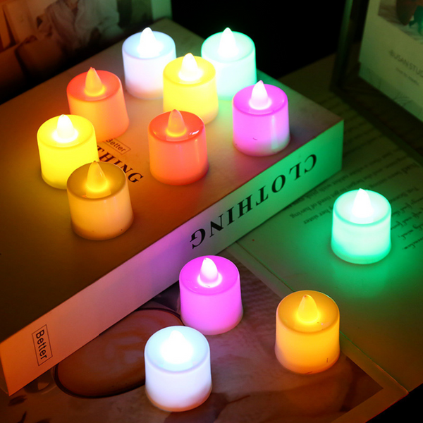 شمعة صغيرة باضاءه ليد (مرتعشة) تعمل بالبطارية - متعددة الألوان