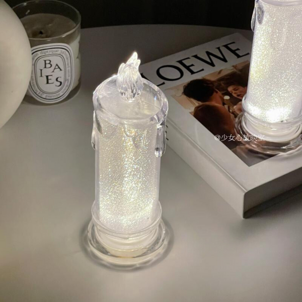 Elegant White Large Decorative LED Candle - Realistic Flameless Glow - 1 Piece