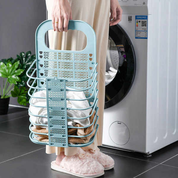 Wall-Mounted Foldable Laundry Basket - Space-Saving Organizer for Clothes & Towels