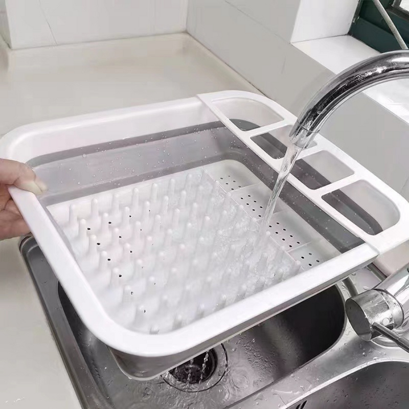 Foldable Dish Rack & Drainer - Space-Saving Kitchen Organizer with Drainage System