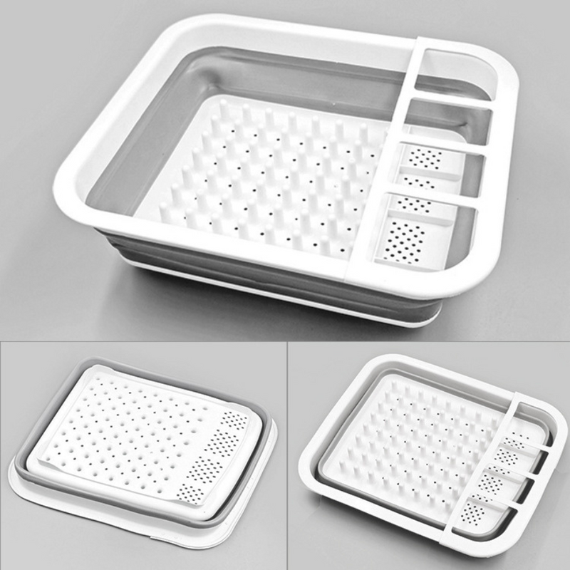 Foldable Dish Rack & Drainer - Space-Saving Kitchen Organizer with Drainage System