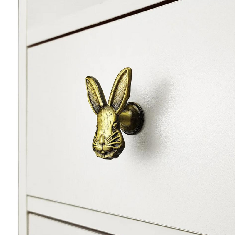 Vintage Bunny Cabinet Knob - Decorative, Durable, and Easy to Install