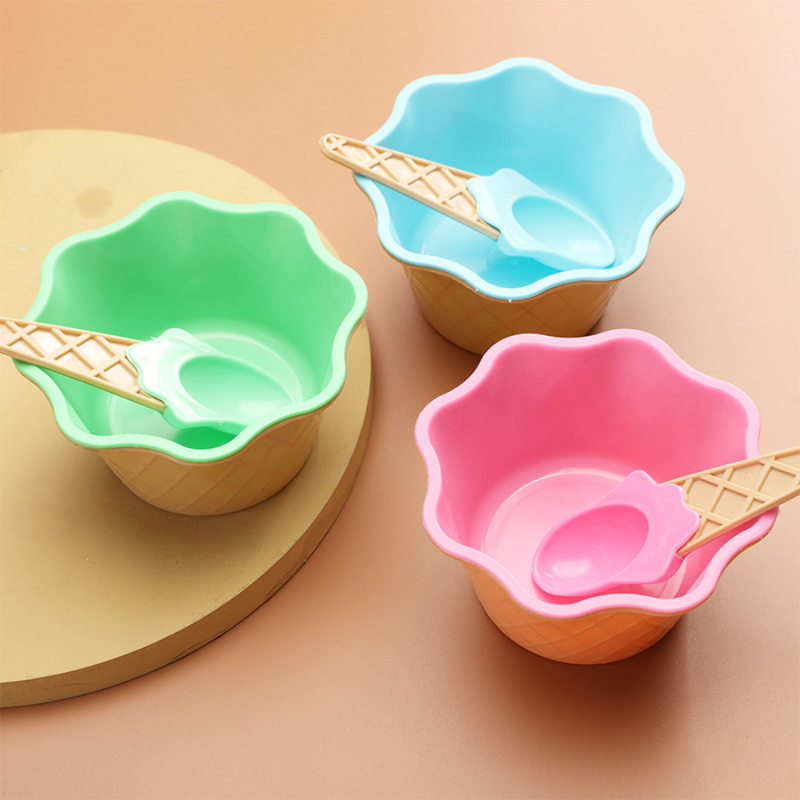 Ice cream bowl and spoon set shop