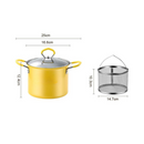 حلة تحمير من الفولاذ المقاوم للصدأ بسعة 3 لتر بمقابض وغطاء - تصميم كرتوني

