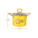 حلة تحمير من الفولاذ المقاوم للصدأ بسعة 3 لتر بمقابض وغطاء - تصميم كرتوني

