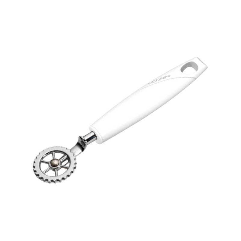 Pedrini Lillo Pastry Wheel Cutter with White Handle - Durable & Ergonomic Design