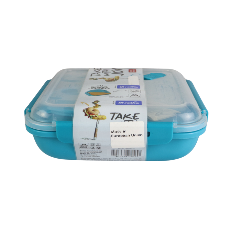Rotho Memory Lunchbox - 1.1L, BPA-Free, Leak-Proof, Swiss Design, Microwave & Freezer Safe