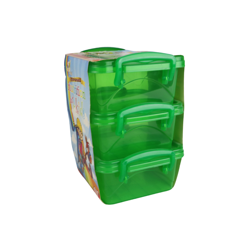 Bee Home Kids' Lunch Box Set - BPA-Free, Stackable, 3-Compartment Food Storage For School