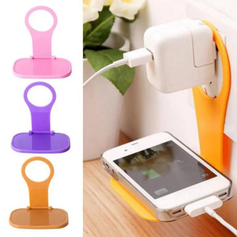 Foldable Phone Charging Holder - Wall-Mounted Mobile Stand 