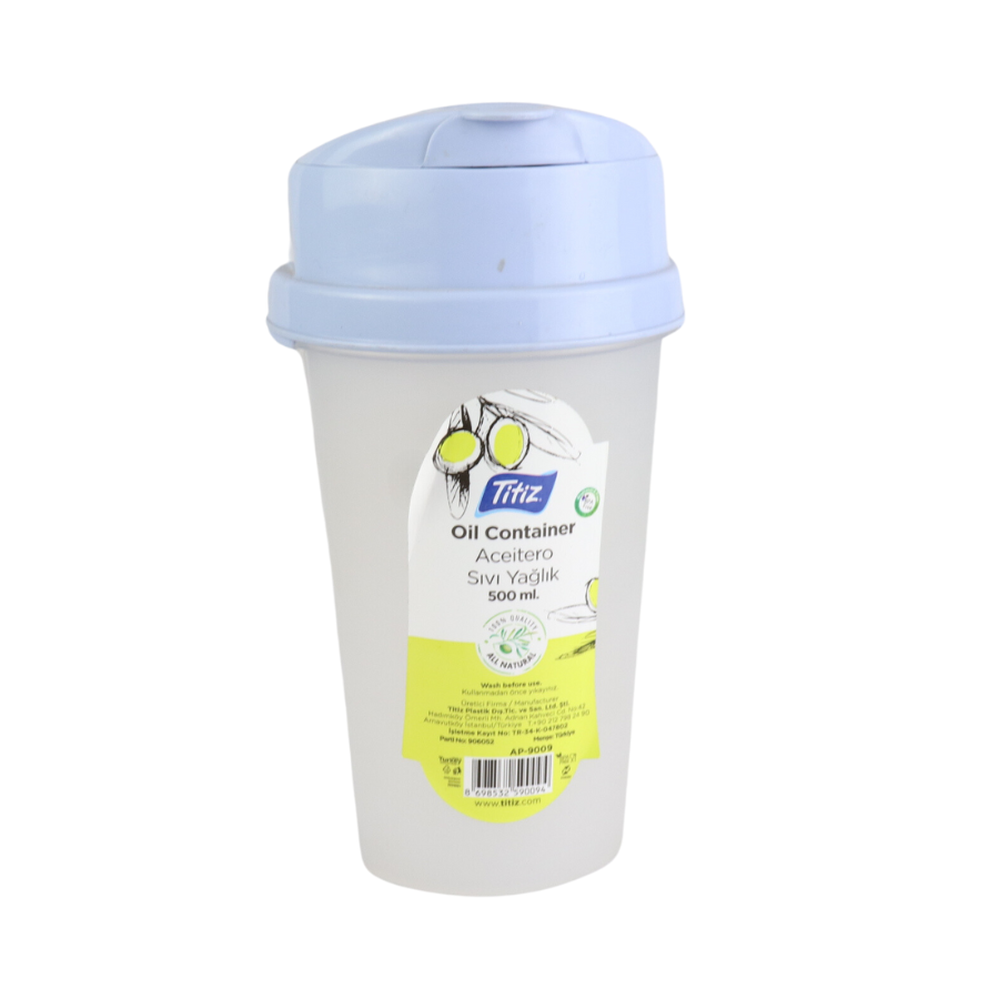 Tritiz Oil Container 500ml - BPA-Free Liquid Oil Dispenser with Flip Lid, Easy Pour Design