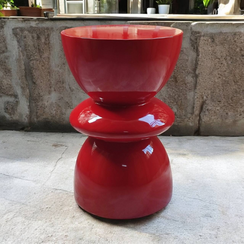 Handmade Fiberglass Table - 52 cm Height, 35 cm Width, Modern Design, Available in Various Colors