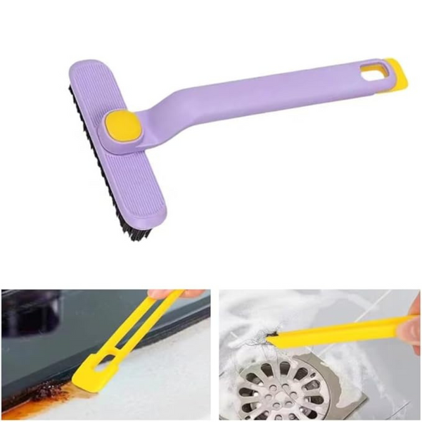 Multi-Functional Scrub Brush With Crevice Tool - Ideal For Drains, Tiles, And Tough Stains