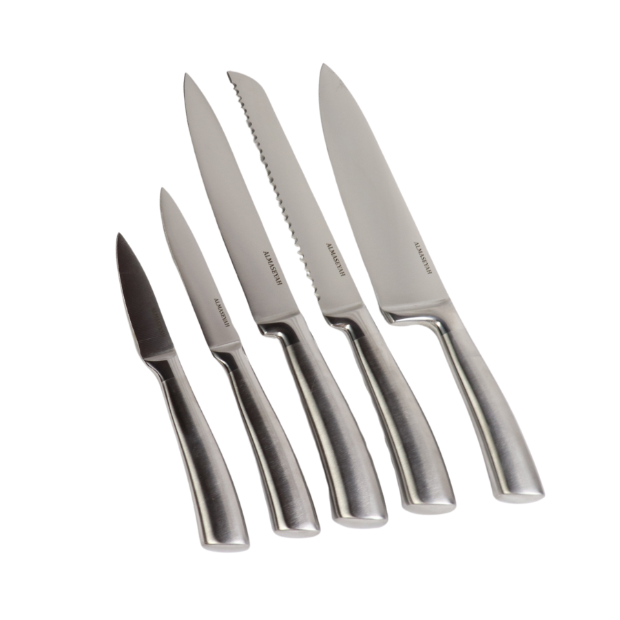 Almasseyah 5-Piece Stainless Steel Knife Set With Block