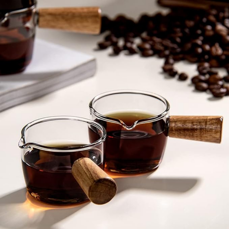 Espresso Shot Glasses with Wooden Handle