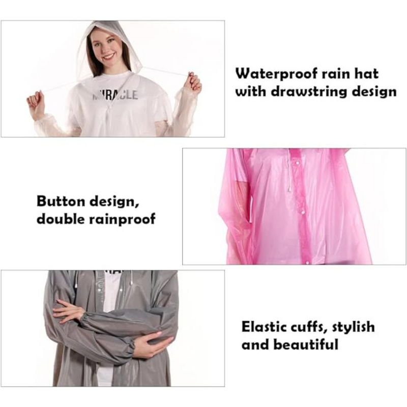 Rain Poncho for Adults - Random Colors