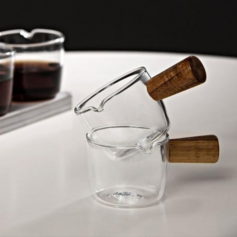 Espresso Shot Glasses with Wooden Handle