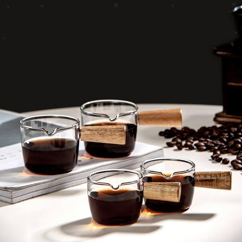 Espresso Shot Glasses with Wooden Handle