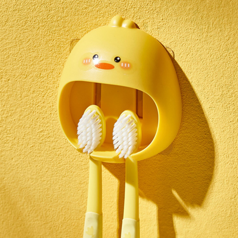 Cute Cartoon Toothbrush Holder, Wall Mounted Toothbrush Storage Rack
