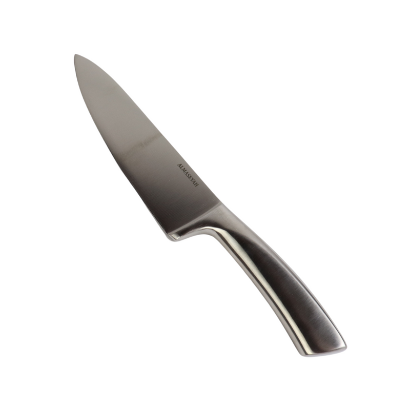 Contemporary Stainless Steel Knife Set With Elegant Block - 5 Essential Knives For Your Kitchen