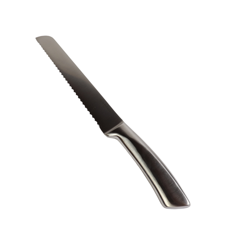 Contemporary Stainless Steel Knife Set With Elegant Block - 5 Essential Knives For Your Kitchen