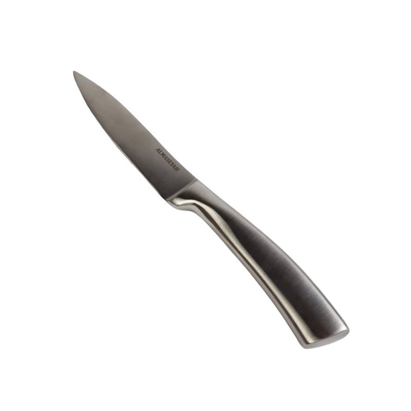 Contemporary Stainless Steel Knife Set With Elegant Block - 5 Essential Knives For Your Kitchen