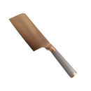 Chic Gray And Gold Knife Set With Elegant Bamboo Block - 5 Essential Knives For Your Kitchen