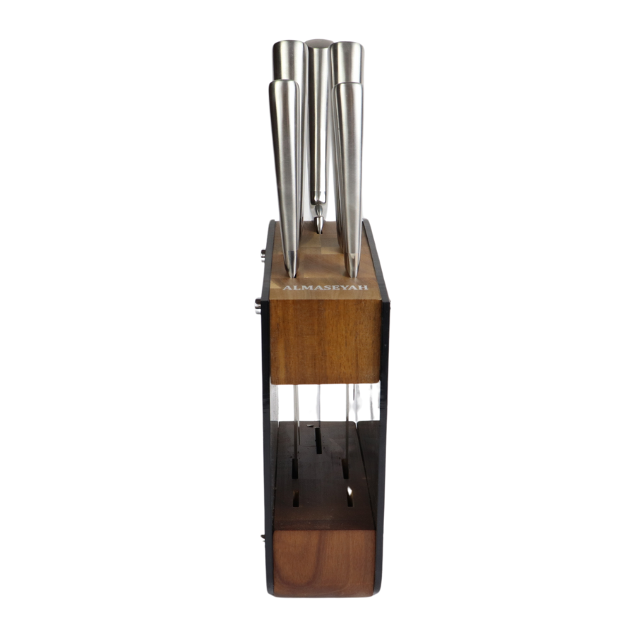 Almasseyah 5-Piece Stainless Steel Knife Set With Block