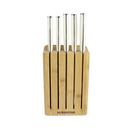 Stylish Colorful Knife Set With Bamboo Block - 5 Essential Knives For Your Kitchen