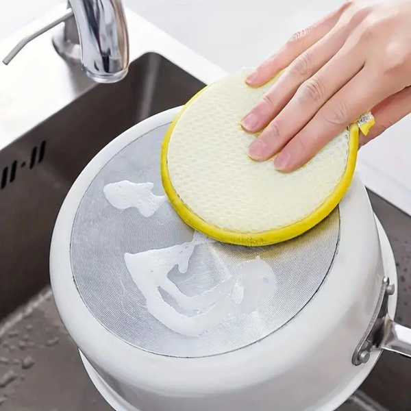 3pcs, Magic Wipe Double-Sided Sponge for Kitchen Cleaning and Non-Stick Oil Degreasing