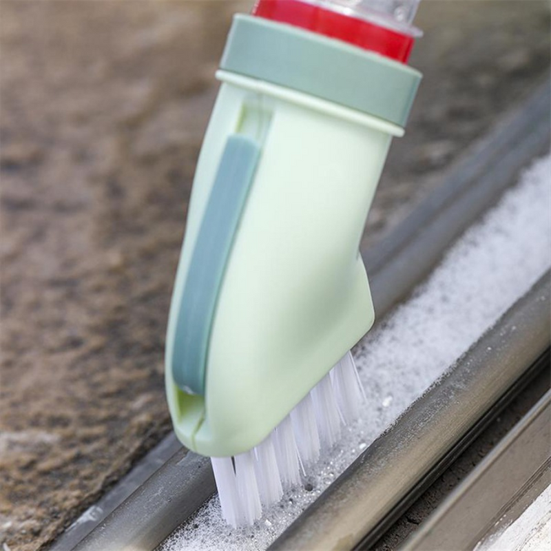Bottle-Top Cleaning Brush With Soap Dispenser Attachment For Easy Scrubbing And Stain Removal