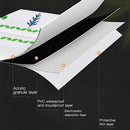 Layers of protective film with text labels on a dark background